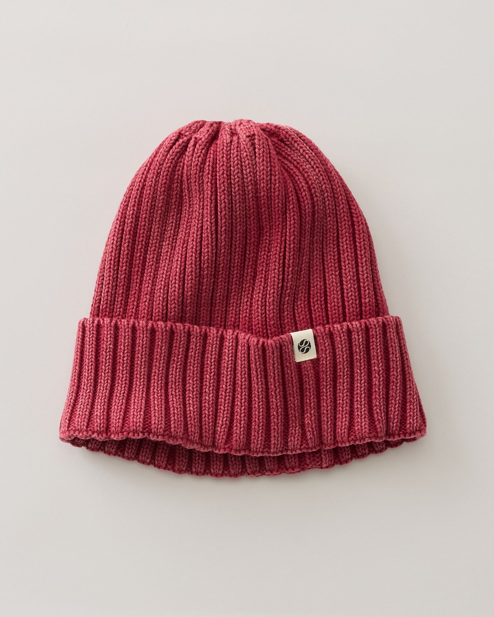 Washed Red $|& SEAS SEAS Acid Wash Beanie - Hanger Detail