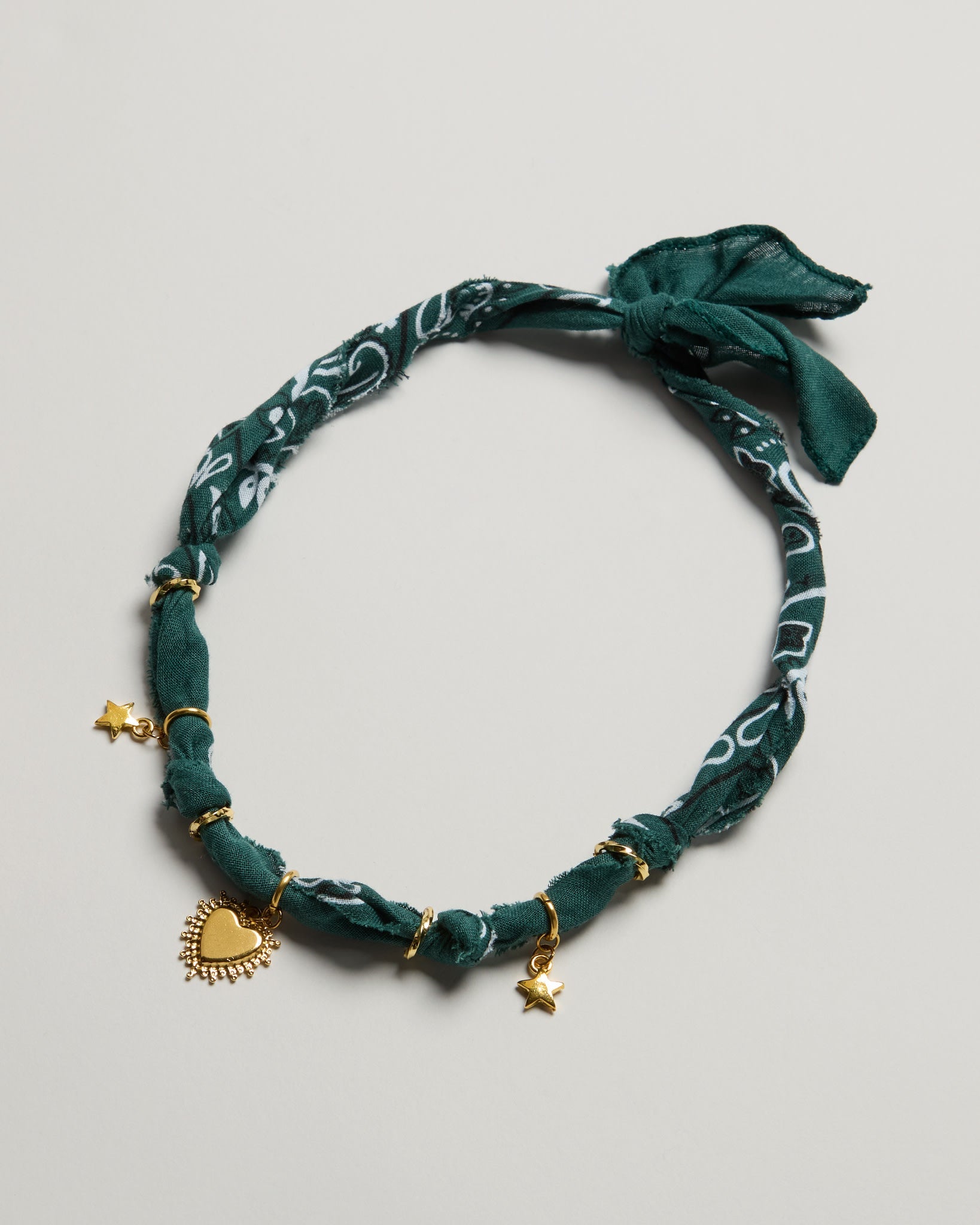 Dark Green $|& SEAS Bandana Charm Necklace - SOF Front